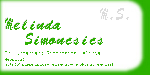 melinda simoncsics business card